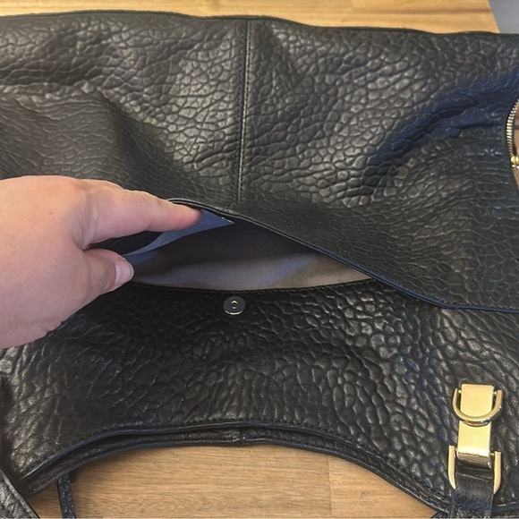 Vince Camuto Black Riley Leather Textured Tote with Silver Purse - Picture 5 of 11